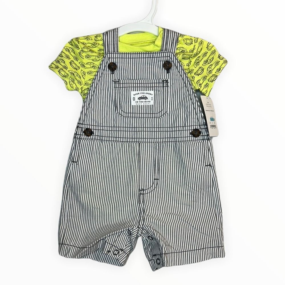 Carter’s Just One You 2-Piece Baby Overall/Shortall Set Size 3 Months